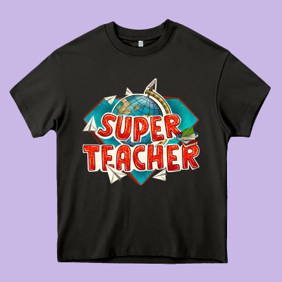 Super Teacher Heavy Core Tee Designed By Texasbilliewilder