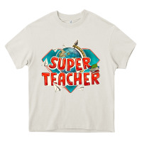Cream super teacher Heavy Core Tee - texasbilliewilder