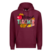 Burgundy blessed teacher Premium Hoodie - NancyCooperArtShop