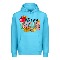Ocean Blue blessed teacher Premium Hoodie - NancyCooperArtShop