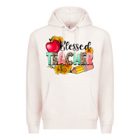 Pale Pink blessed teacher Premium Hoodie - NancyCooperArtShop