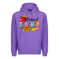 Purple blessed teacher Premium Hoodie - NancyCooperArtShop