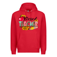 Red blessed teacher Premium Hoodie - NancyCooperArtShop