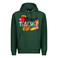 Sports Green blessed teacher Premium Hoodie - NancyCooperArtShop