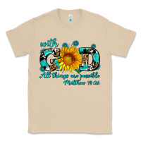 Mushroom with god all things are possible sunflower Classic Tee - AdoDesignShop