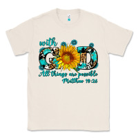 Natural with god all things are possible sunflower Classic Tee - AdoDesignShop