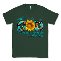 Sports Green with god all things are possible sunflower Classic Tee - AdoDesignShop