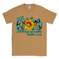 Toasted Coconut with god all things are possible sunflower Classic Tee - AdoDesignShop