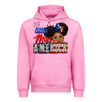 Fuchsia Pink little miss america black girl peekaboo Urban Hoodie - CowGirlArtShop