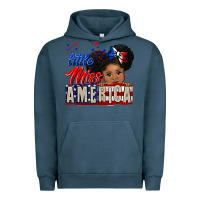 Pigment Midnight Navy little miss america black girl peekaboo Urban Hoodie - CowGirlArtShop