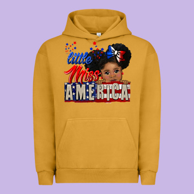 Little Miss America Black Girl Peekaboo Urban Hoodie Designed By Cowgirlartshop
