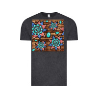 Vintage Black 4th of july turquoise gemstone seamless pattern Vintage Tee - BundleAndBundleShop