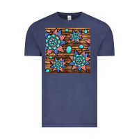 Vintage Denim 4th of july turquoise gemstone seamless pattern Vintage Tee - BundleAndBundleShop