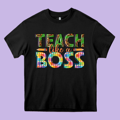 Teach Like A Boss Heavy Core Tee Designed By Texasbilliewilder