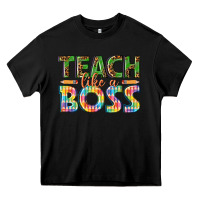 Black teach like a boss Heavy Core Tee - texasbilliewilder