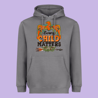 Every Child Matters Thunderbird Heavyweight Hoodie Designed By Barkaloodesign
