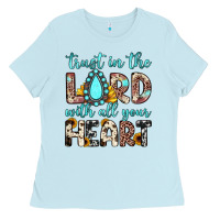 Baby Blue trust in the lord with all your heart Ladies Tee - JahusDesignShop