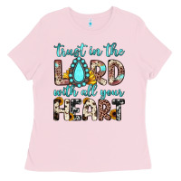 Bubblegum Pink trust in the lord with all your heart Ladies Tee - JahusDesignShop