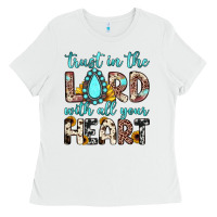 White trust in the lord with all your heart Ladies Tee - JahusDesignShop