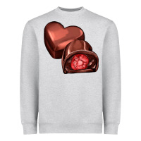Heather Grey heart chocolate Heavyweight Sweatshirt - AdoDesignShop