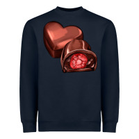 Navy heart chocolate Heavyweight Sweatshirt - AdoDesignShop