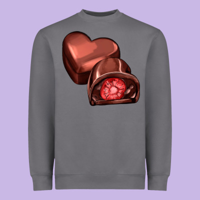 Heart Chocolate Heavyweight Sweatshirt Designed By Adodesignshop