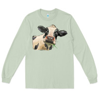 Matcha holstein heifer face Long Sleeve Tee - LillyAllenDesigns