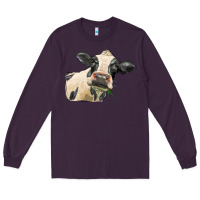 Plum holstein heifer face Long Sleeve Tee - LillyAllenDesigns