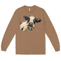 Toasted Coconut holstein heifer face Long Sleeve Tee - LillyAllenDesigns