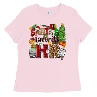 Bubblegum Pink santa's favorite hr Ladies Tee - Zillion Design Studio