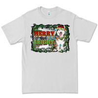 Dove Grey merry and bright husky farm  background Premium Tee - RanaPortraitStore