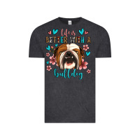 Vintage Black life is better with a bulldog Vintage Tee - Jasminsmagicworld