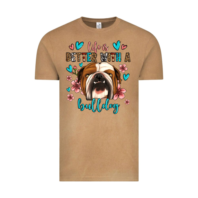 Life Is Better With A Bulldog Vintage Tee by Jasminsmagicworld | Teevron