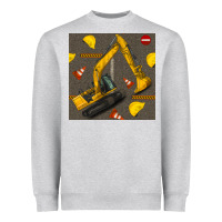 Heather Grey excavator seamless pattern Heavyweight Sweatshirt - BundleAndBundleShop