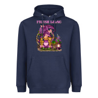 Navy fresh lilac gnome Heavyweight Hoodie - BarkalooDesign