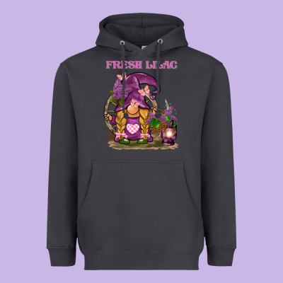 Fresh Lilac Gnome Heavyweight Hoodie Designed By Barkaloodesign