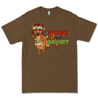 Cacao merry and bright dachshund Premium Tee - RanaPortraitStore
