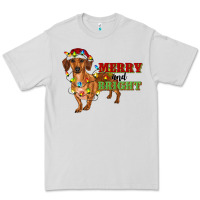 Dove Grey merry and bright dachshund Premium Tee - RanaPortraitStore
