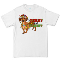 White merry and bright dachshund Premium Tee - RanaPortraitStore