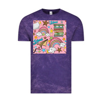 Cloud Purple school with rainbow seamless pattern Vintage Tee - BundleAndBundleShop