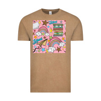 Vintage Coffee school with rainbow seamless pattern Vintage Tee - BundleAndBundleShop