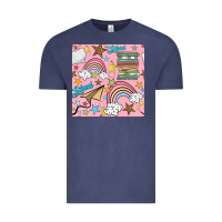 Vintage Denim school with rainbow seamless pattern Vintage Tee - BundleAndBundleShop