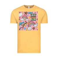 Vintage Mustard school with rainbow seamless pattern Vintage Tee - BundleAndBundleShop