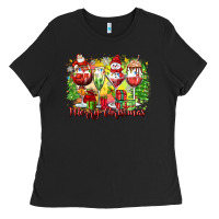 Black merry christmas wine glasses Ladies Tee - Zillion Design Studio