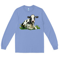 Colony Blue holstein cow sitting Long Sleeve Tee - LillyAllenDesigns