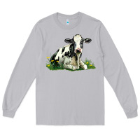 Moon Dust holstein cow sitting Long Sleeve Tee - LillyAllenDesigns