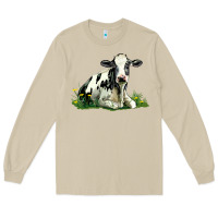 Mushroom holstein cow sitting Long Sleeve Tee - LillyAllenDesigns