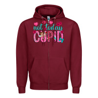 Burgundy not today cupid Zipper Hoodie - NancyCooperArtShop