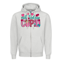 Dove Grey not today cupid Zipper Hoodie - NancyCooperArtShop