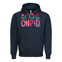 Navy not today cupid Zipper Hoodie - NancyCooperArtShop